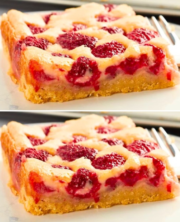 Kuchen con crema pasticciera ai lamponi