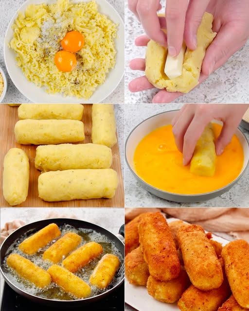 1 kg di patate, 2 tuorli d'uovo, sale, pepe e formaggio!