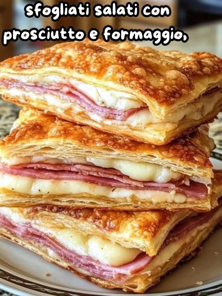 Sfogliati salati con prosciutto e formaggio