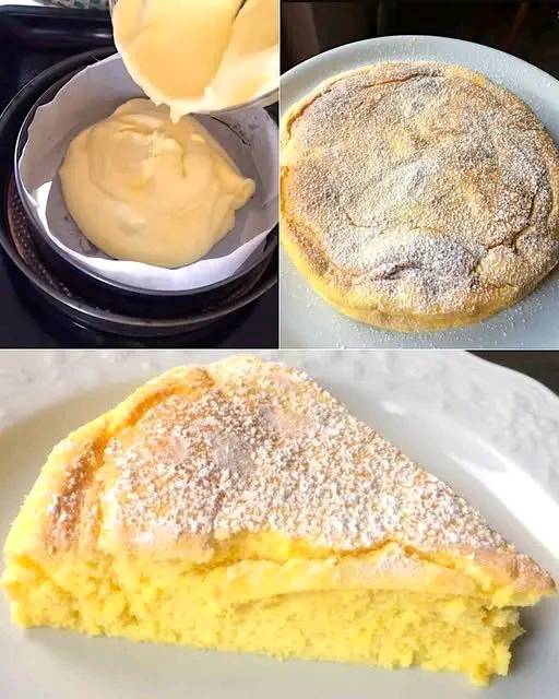 3 uova, yogurt, farina, zucchero e succo di limone!