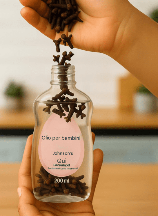 Mescola olio per bambini e chiodi di garofano e scopri il segreto che cambierà la tua vita in 10 secondi…
