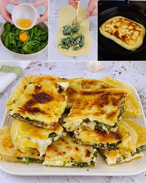 Gozleme: pane turco ripieno di feta e spinaci!