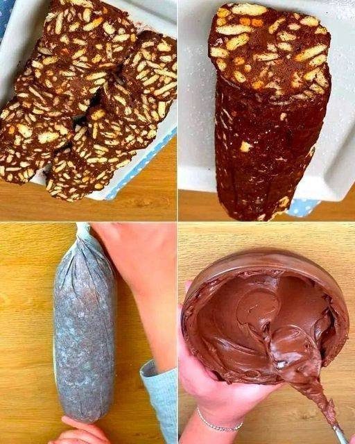 Salame di cioccolato senza uova né burro