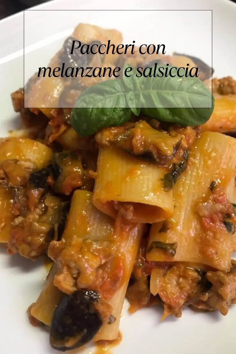 Paccheri con melanzane e salsiccia