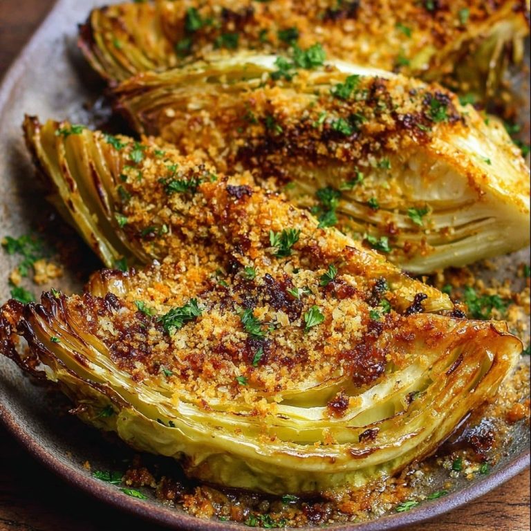 Cavolo Arrostito con Briciole Croccanti all’Aglio e Parmigiano