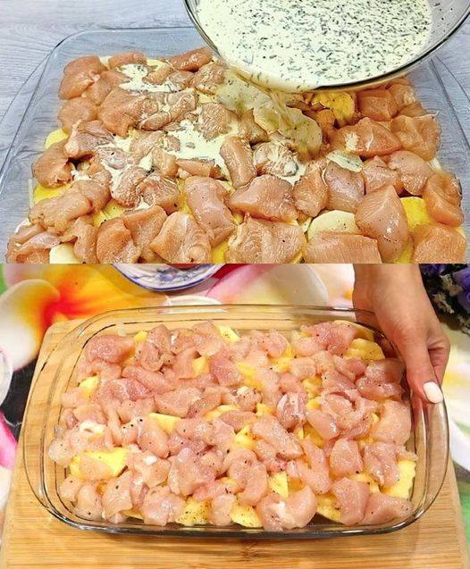 Pollo e patate gratinati, che pasto delizioso