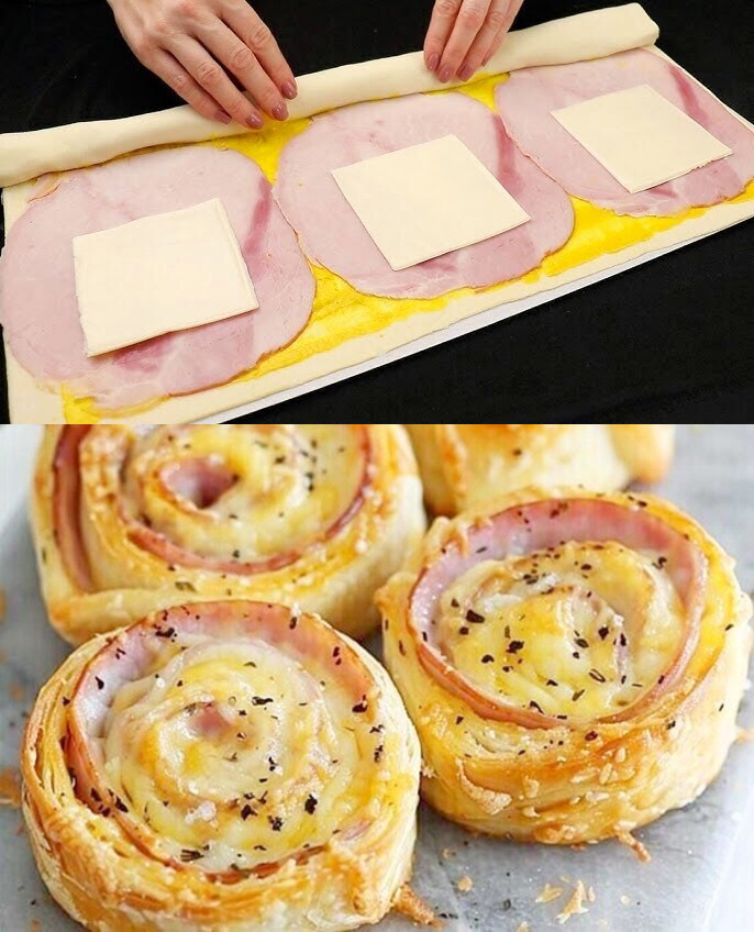 Lumache di pasta sfoglia con formaggio – veloci e facili