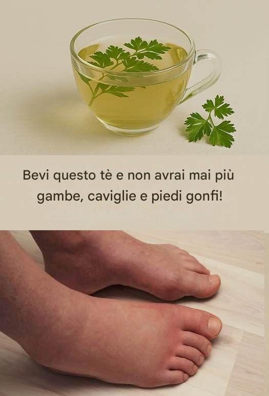 Tè al prezzemolo: sollievo naturale per gambe, caviglie e piedi gonfi