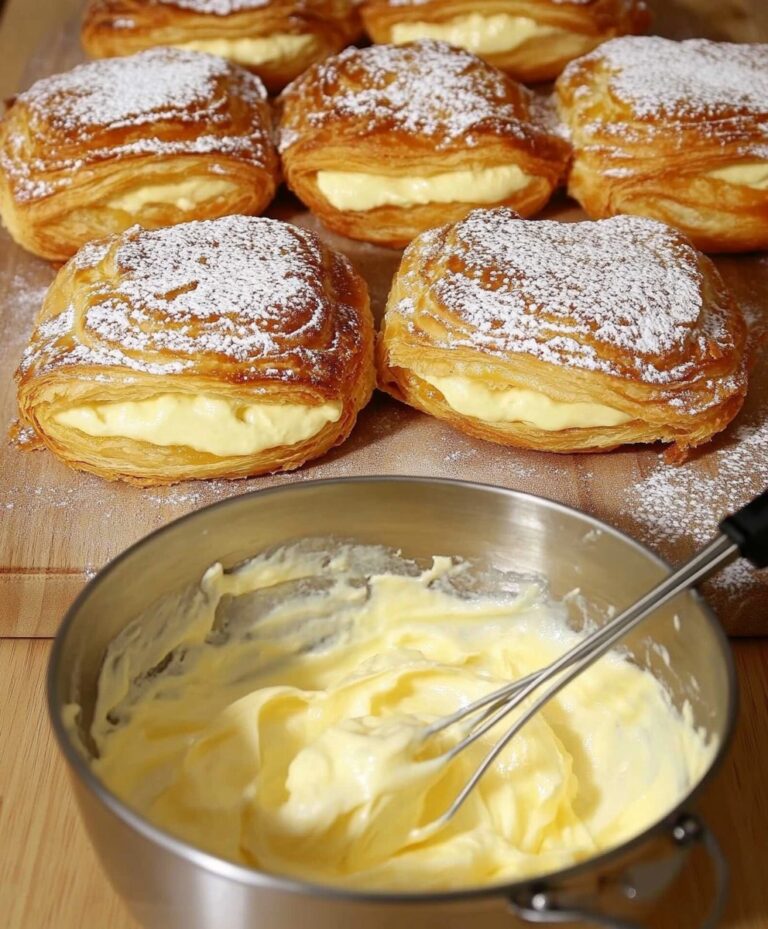 Pasta sfoglia con crema alla vaniglia