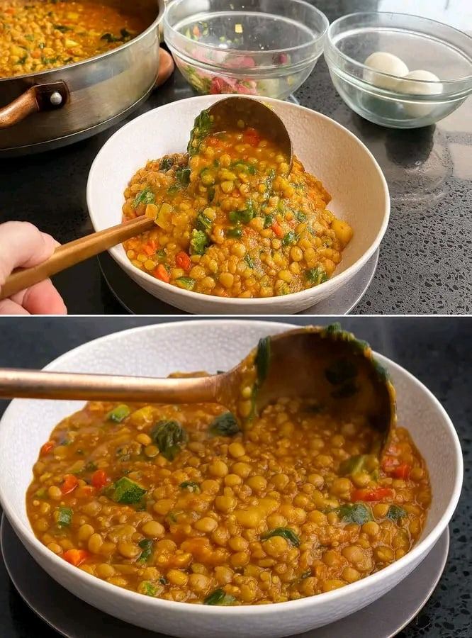 Lenticchie con verdure e quinoa