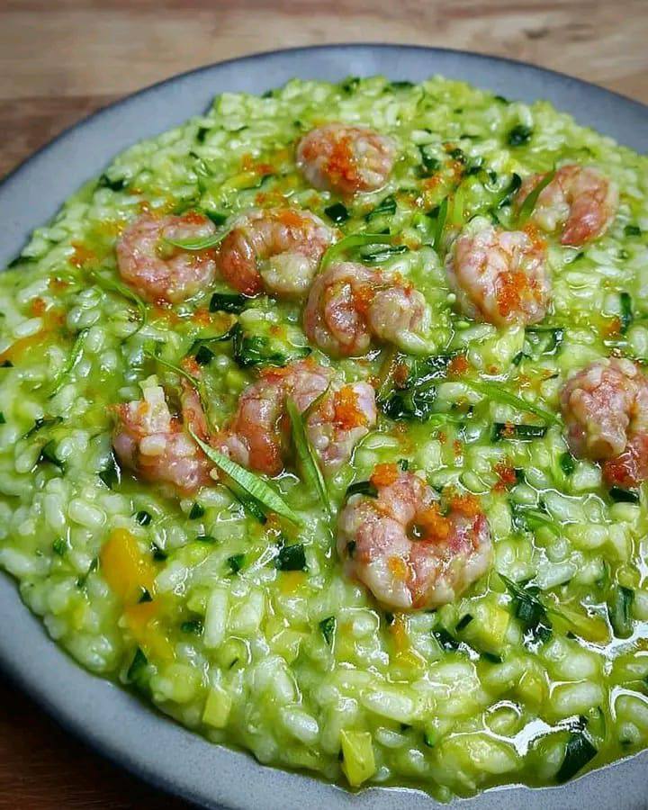 Risotto zucchine e gamberi