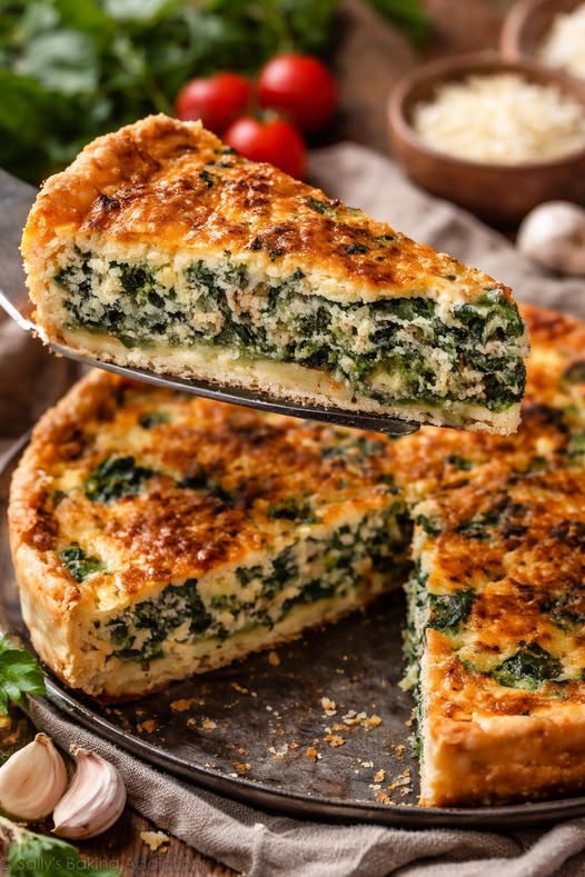 Quiché di spinaci e formaggio