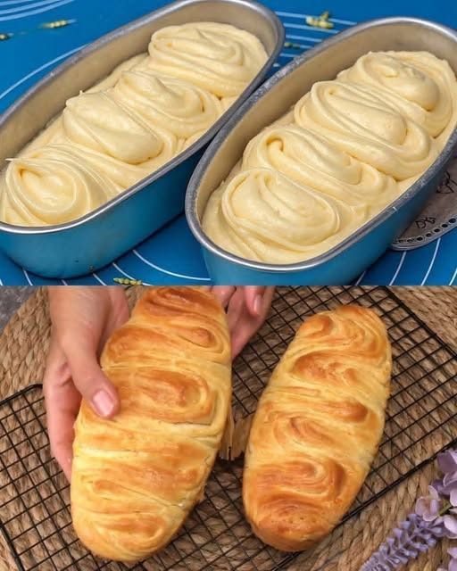 Pane semplice fatto in casa in stile sfogliato
