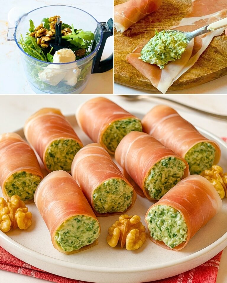 Involtini di prosciutto, rucola e noci
